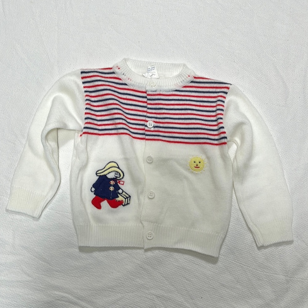 Boys Paddington Bear, Striped Button-Down Sweater